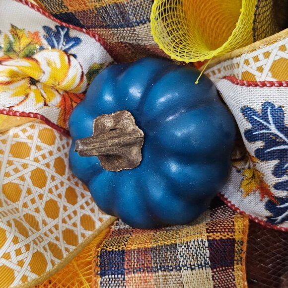 🌻 Welcome Pumpkin & Sunflower Wreath 🎃💙 - Picture 5 of 6